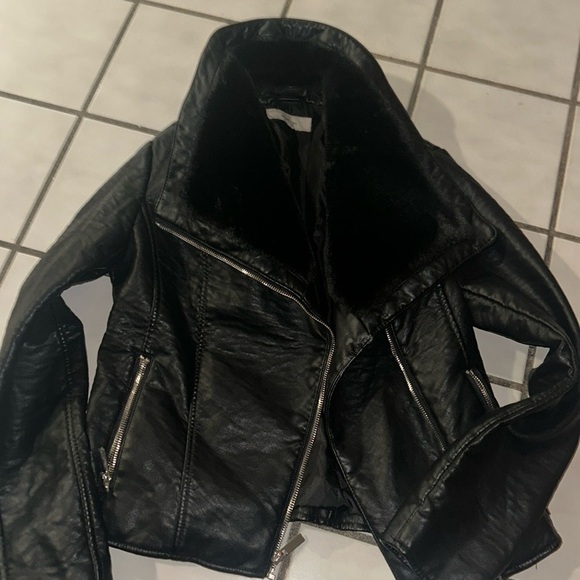 Wildflowers Biker faux fur jacket - Picture 1 of 6